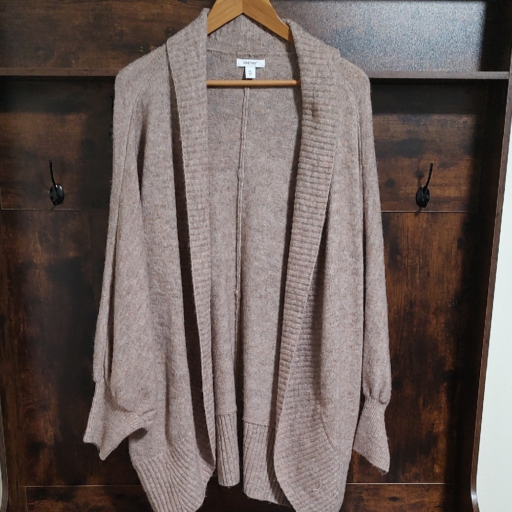 Nine West Women's Beige Open Front Cardigan